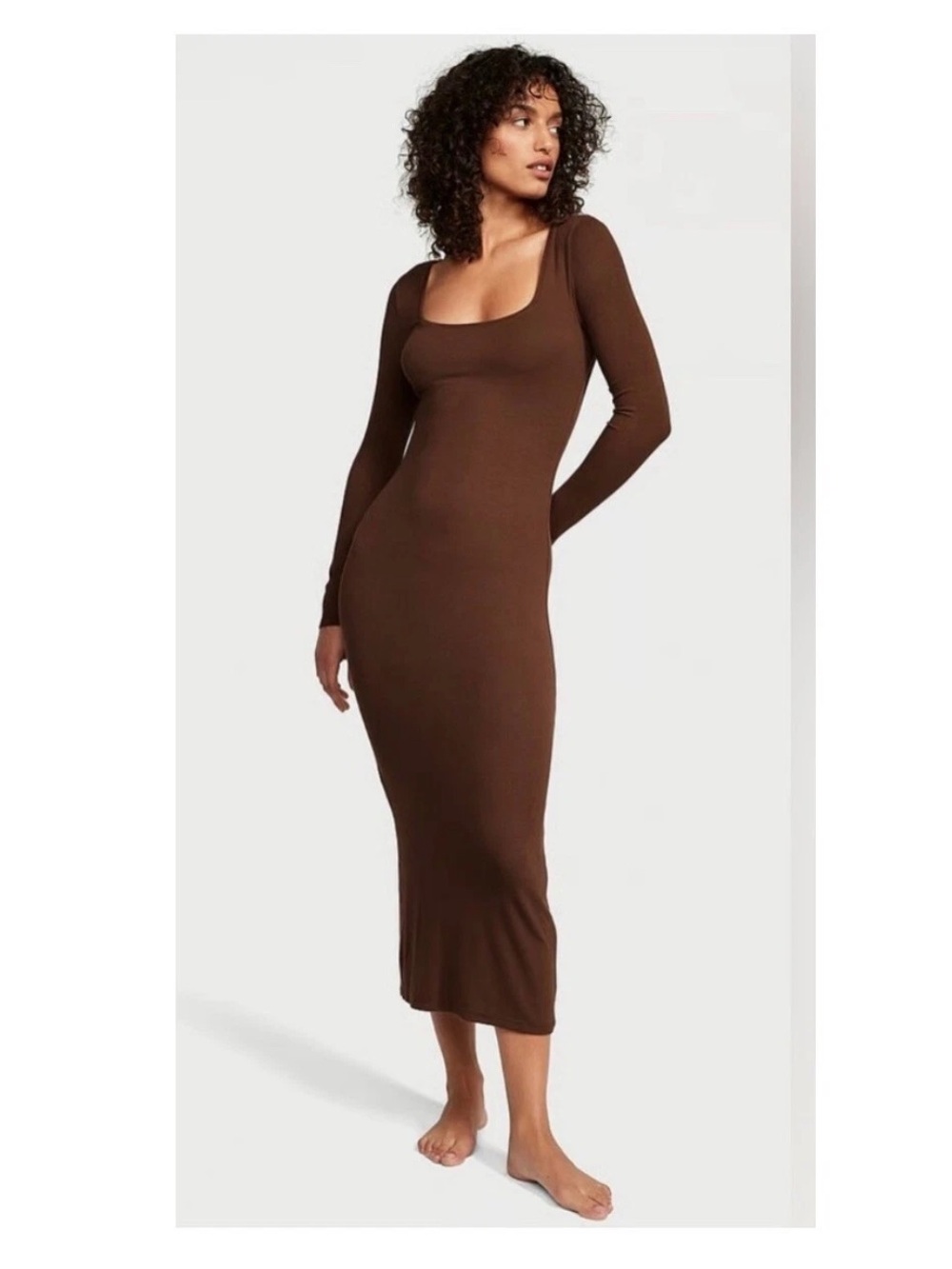 VICTORIA'S SECRET Ribbed Modal Long-Sleeve Dress